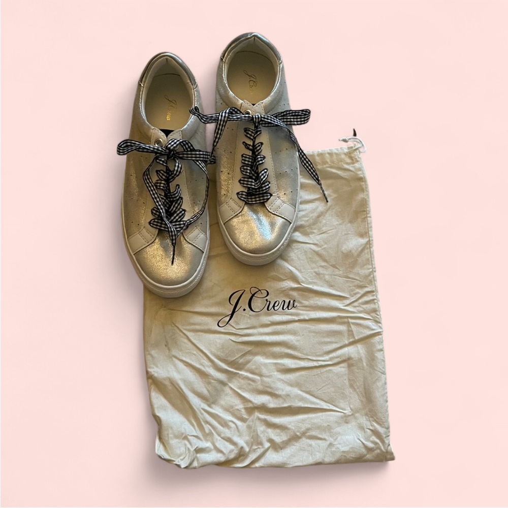 J. Crew Silver Sneakers Casual Style